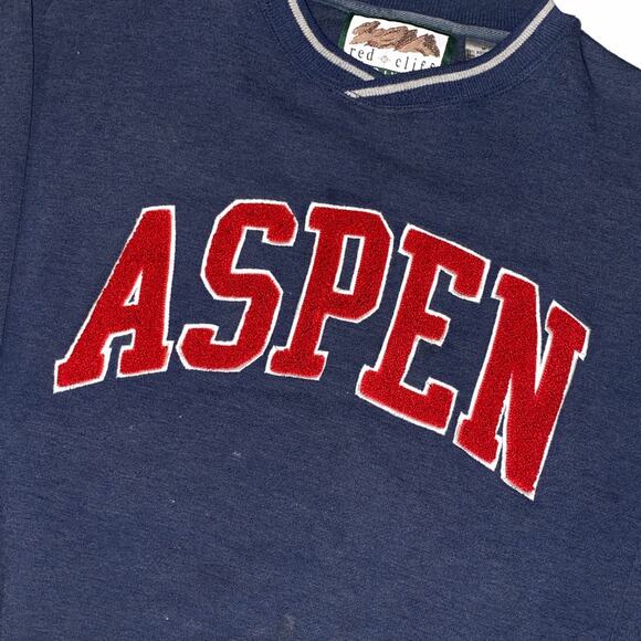 Aspen Colorado Varsity Crewneck Sweatshirt Preppy Ski Sweater Size M Destination - Picture 1 of 13